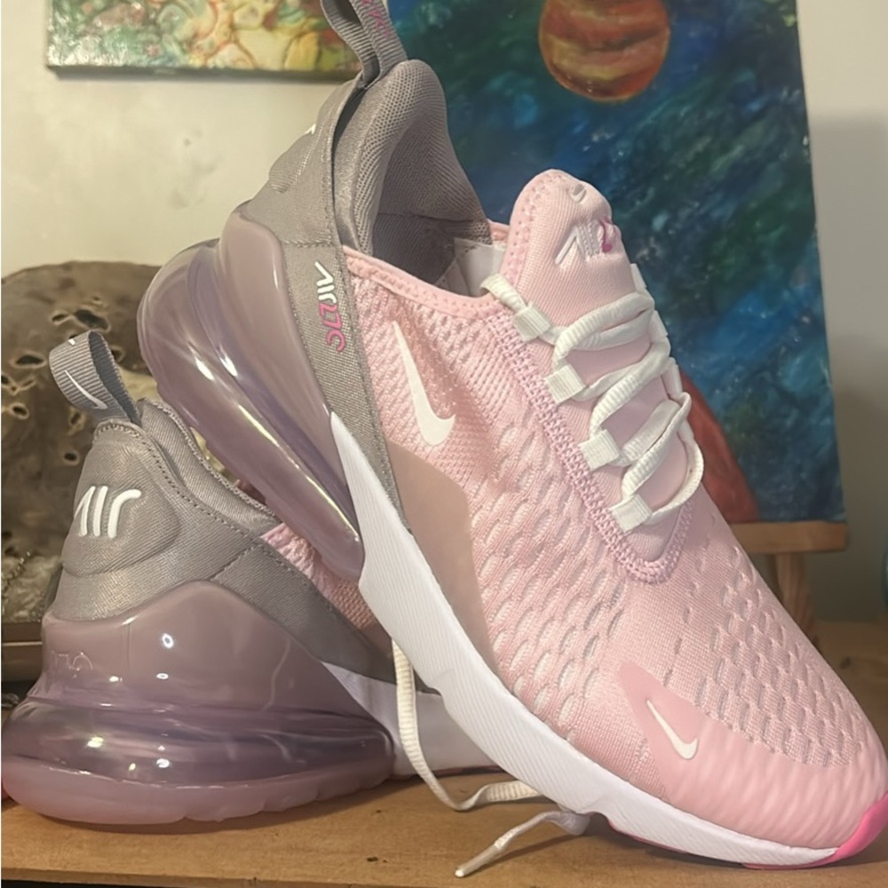 Nike Women's Air Max 270 Light Pink and Gray Sneakers